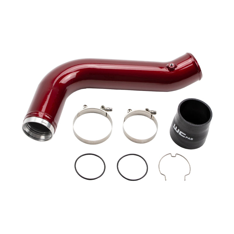 Wehrli 2017-2019 Chevrolet 6.6L L5P Duramax Passenger Side 3.5in Intercooler Pipe - WCFab Red - WCF100530-RED