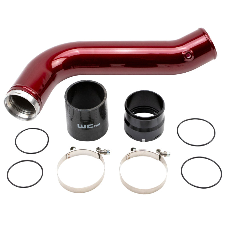 Wehrli 2020-2024 Chevrolet 6.6L L5P Duramax Passenger Side 3.5in Intercooler Pipe - WCFab Red - WCF100381-RED