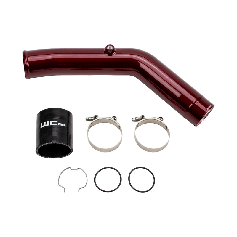 Wehrli 2023-2024 Ford 6.7L HO Power Stroke 3in Hot Side Intercooler Pipe - WCFab Red - WCF100308-RED