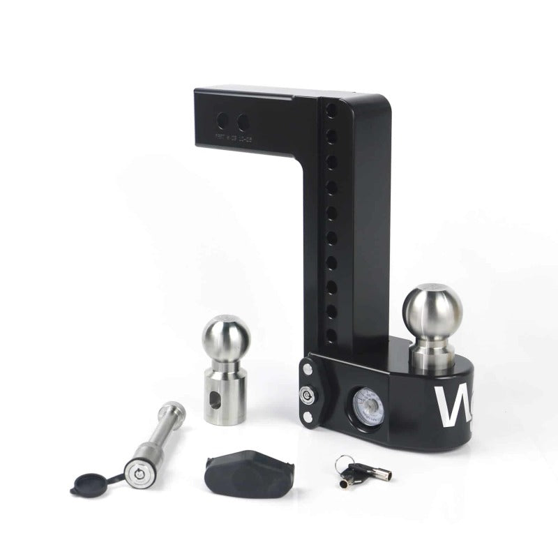 Weigh Safe 10in Drop Hitch w/Built-in Scale & 2.5in Shank (8K/18.5K GTWR) w/WS05 - Black Cerakote - WS10-2.5-KA-CER-BLA