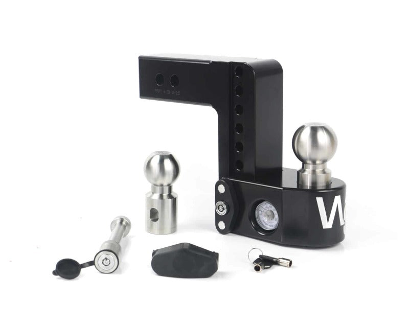 Weigh Safe 6in Drop Hitch w/Built-in Scale & 2.5in Shank (8K/18.5K GTWR) w/WS05 - Black Cerakote - WS6-2.5-KA-CER-BLA