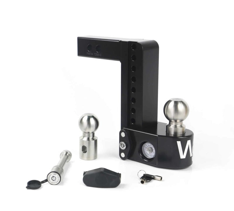 Weigh Safe 8in Drop Hitch w/Built-in Scale & 2in Shank (8K/12.5K GTWR) w/WS05 - Black Cerakote - WS8-2-KA-CER-BLA