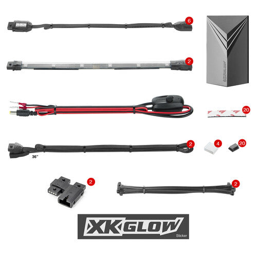 XK GLOW Multi-color Motorcycle LED Accent Light Kit w/Remote Key Fob - XK034015