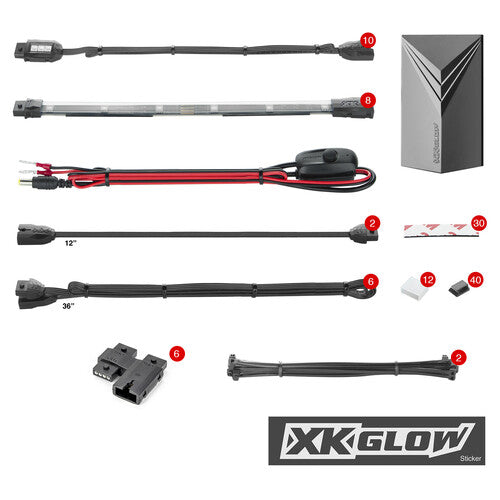 XK GLOW Multi-color Motorcycle LED Accent Light Kit w/Remote Key Fob - XK034017