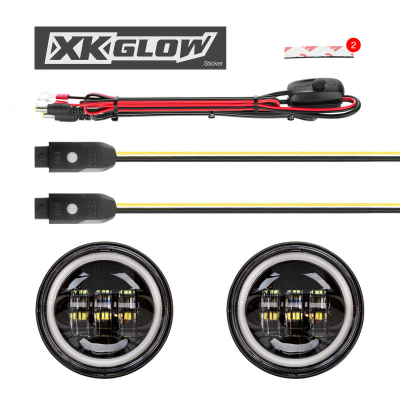 XKGLOW XK Glow 4.5In Black RGB LED Harley Running Light XKchrome Bluetooth App Controlled Kit - XK042011-B