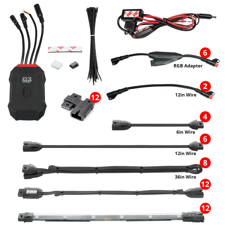 XKGLOW XK Glow Addressable LED Motorcycle Accent Light Kits Advanced XKalpha App Controlled - AP-MOTO-ADV