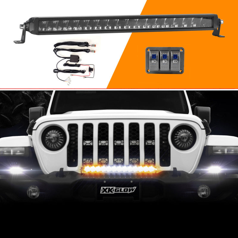 XKGLOW XK Glow Razor Light Bar Fog + Strobe + High Beam Driving Kit 20in - XK064020-DFS-KIT