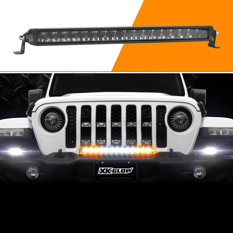 XKGLOW XK Glow Razor Light Bar Fog + Strobe + High Beam Driving No Wire & Switch 20in - XK064020-DFS