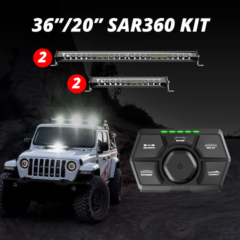 XKGLOW XK Glow SAR360 Light Bar Kit Emergency Search and Rescue Light System (2)36In (2)20In - XK-SAR360-2211