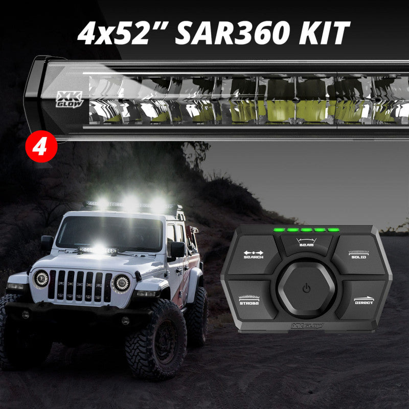 XKGLOW XK Glow SAR360 Light Bar Kit Emergency Search and Rescue Light System (4) 52In - XK-SAR360-3333