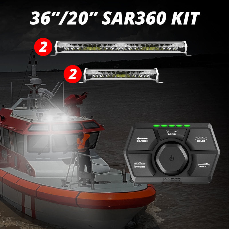 XKGLOW XK Glow SAR360 Light Bar Kit Emergency Search and Rescue Light System White (2)36In (2)20In - XK-SAR360-2211W