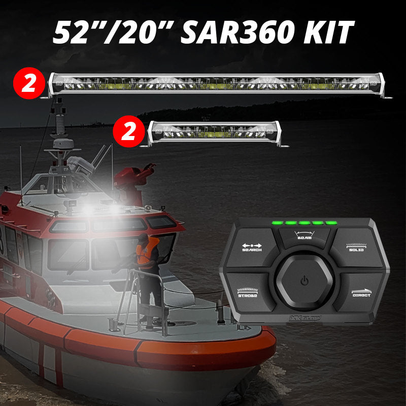 XKGLOW XK Glow SAR360 Light Bar Kit Emergency Search and Rescue Light System White (2)52In (2)20In - XK-SAR360-3311W