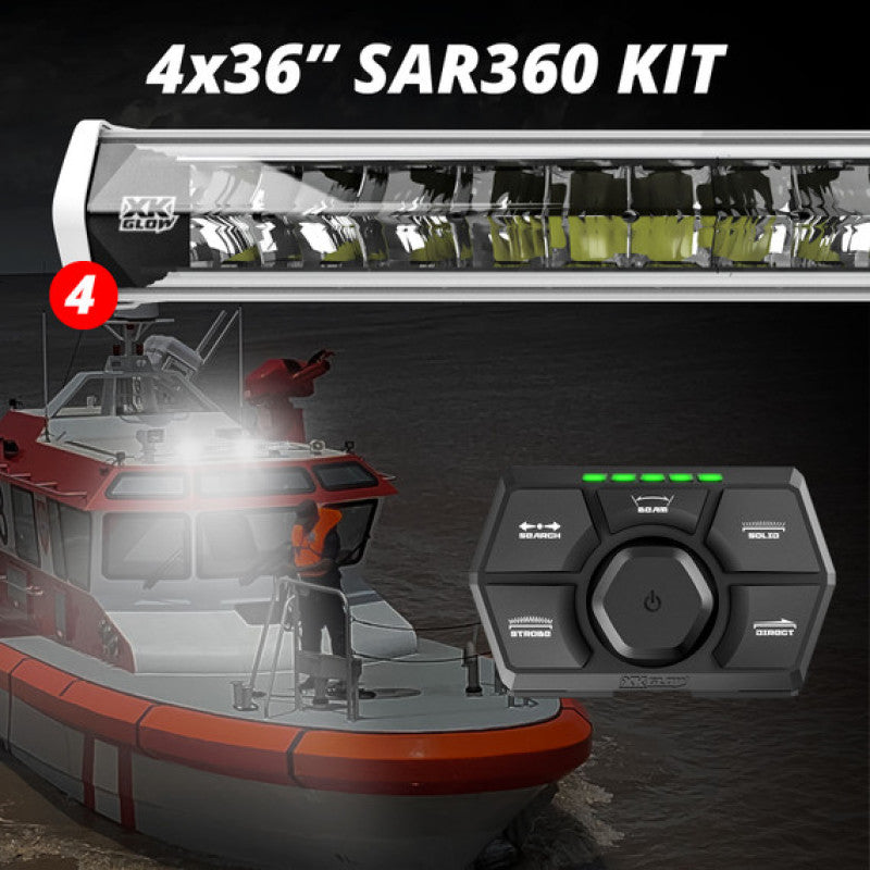 XKGLOW XK Glow SAR360 Light Bar Kit Emergency Search and Rescue Light System White (4) 36In - XK-SAR360-2222W