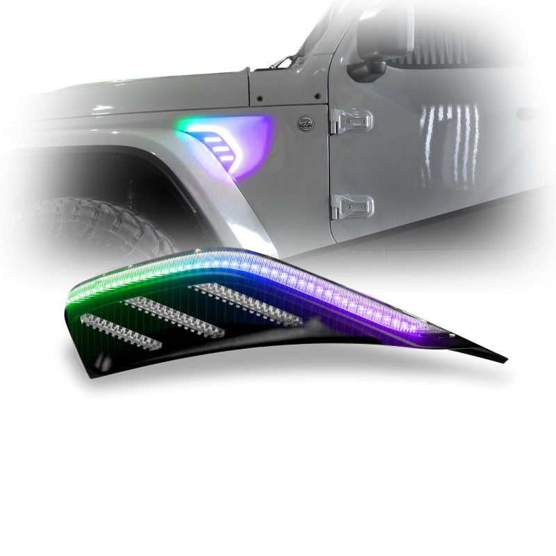 XKGLOW XK Glow XKmax Jeep Air Vent Light RGB+ Amber Turn & Running App Cntl - MX-VENT-RGB-KIT