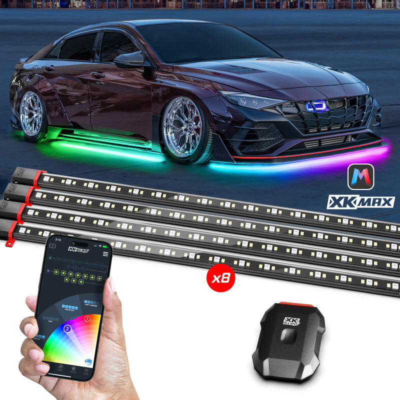 XKGLOW XK Glow XKmax RGBW 8pc Addressable Car Underglow Kit Universal Fitment for 12v - MX-CAR-STA