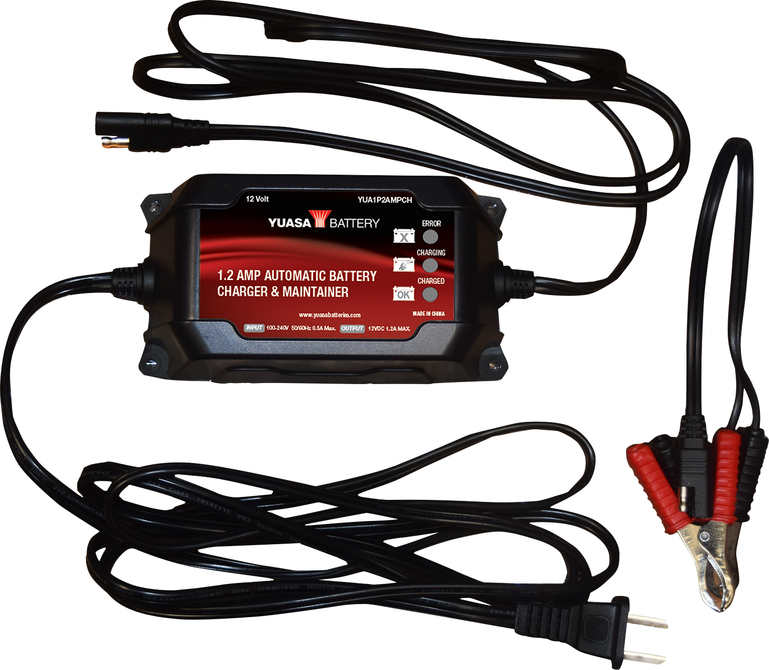 YUASA 1.2 Amp 12 V Battery Charger and Maintainer - Battery Charger/Maintainer / Automatic / 1.2 Amp/12 V 3807-0661