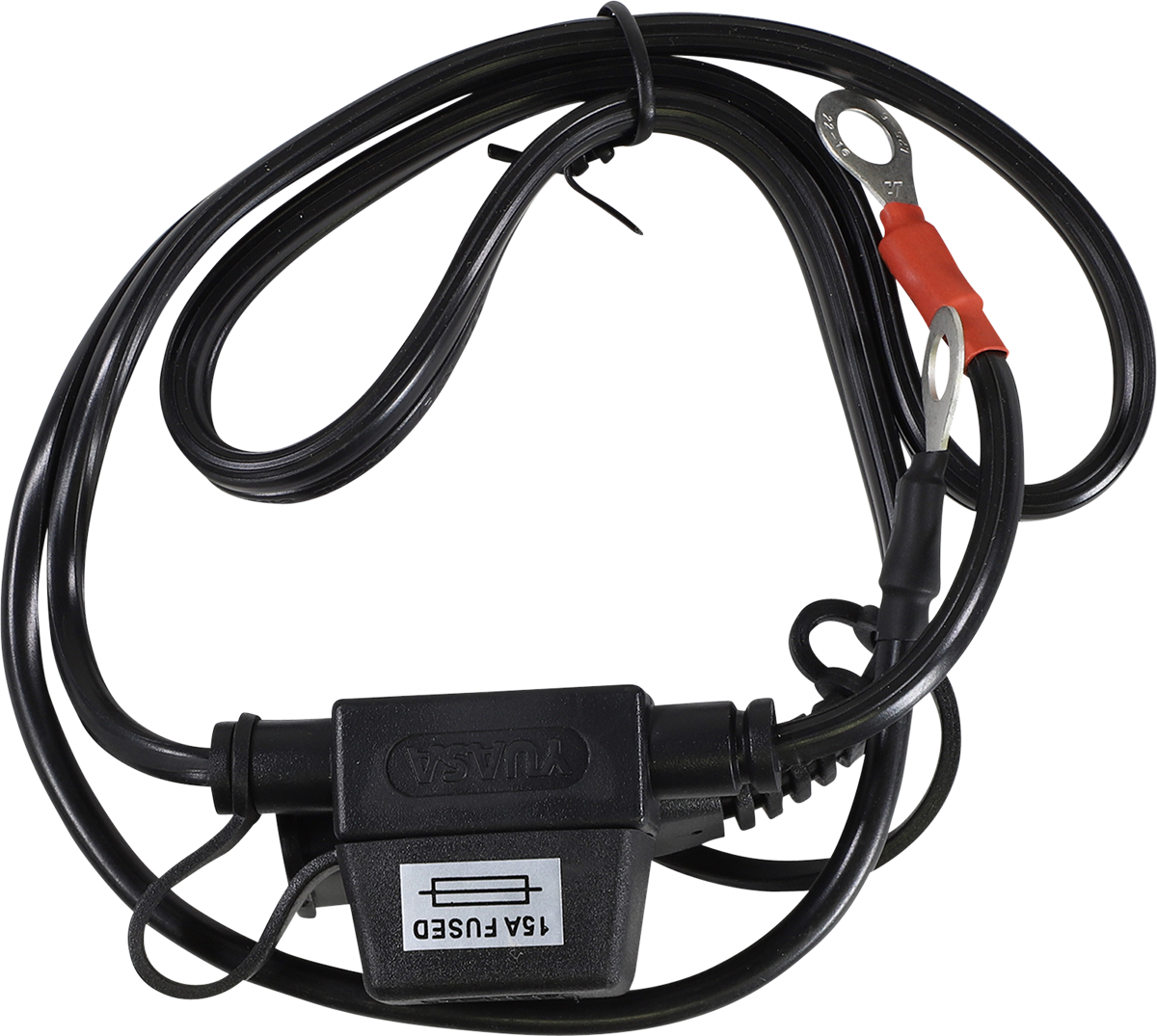YUASA Battery Charger Lead - Ring Connector / Battery Charger/Fused / 15-Amp 3807-0478