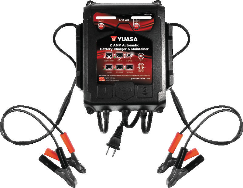 Yuasa Battery Yuasa 2 Amp Charger & Maintainer - 6V/12V - YUA2AMPCH