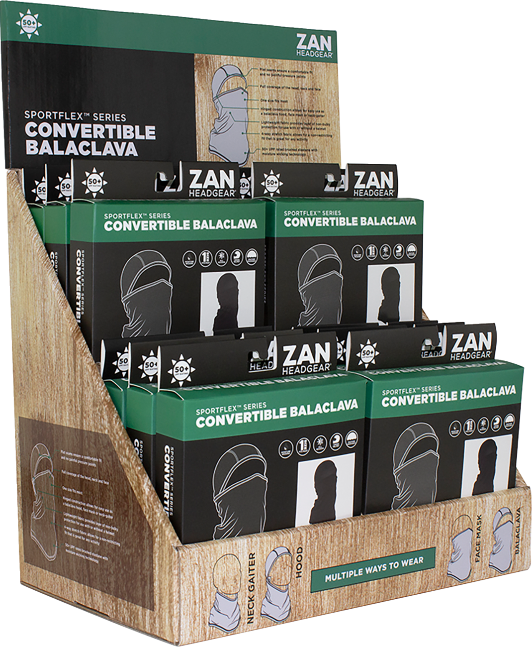 ZAN HEADGEAR DISPLAY PREPACK BALACLAVA SPORTFLEX 12PK - 9903-0741