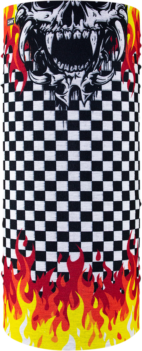 ZAN HEADGEAR Motley Tube® Polyester Neck Tube - Checkered Flames 2502-0257