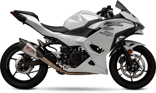 Yoshimura Ninja 500 / Z500 / Ninja 400 24-26 Race AT2 Stainless Full Exhaust, w/ Stainless Muffler