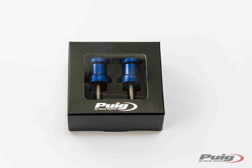 Puig 5923A Hi-Tech Swingarm Spools 8mm Blue 2-Pack