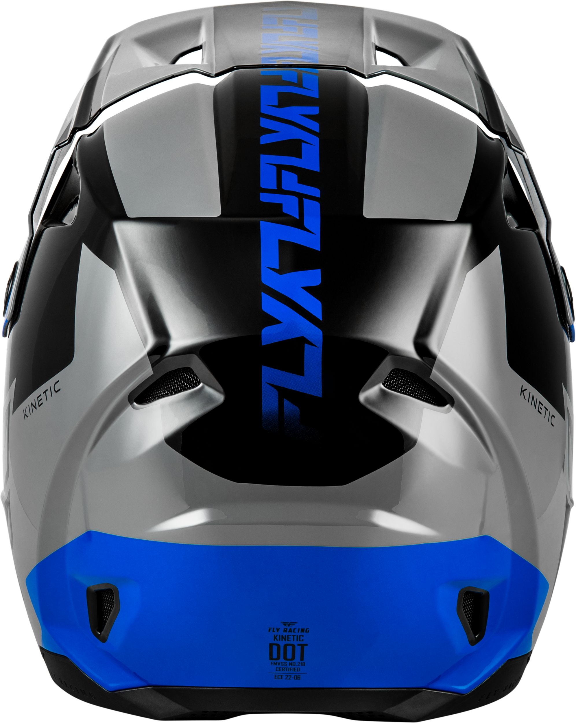 FLY Racing Kinetic Crest Helmet (2026) - Grey / Black / Blue - View 6