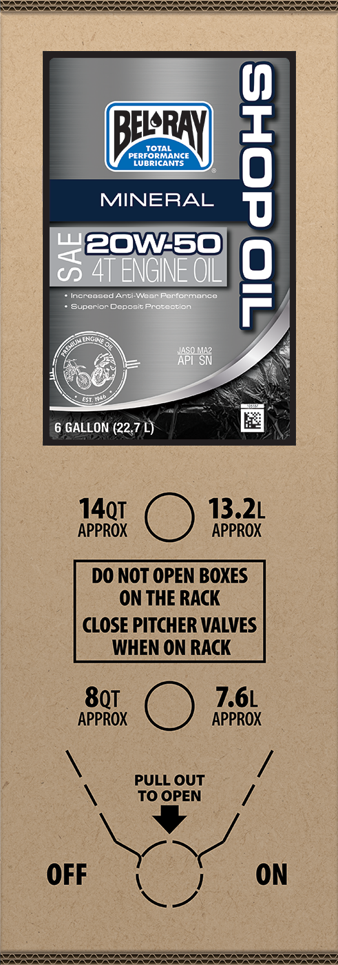 BEL-RAY Shop Oil - 20W-50 / 6 U.S. gal / Bag-In-Box 3601-0859