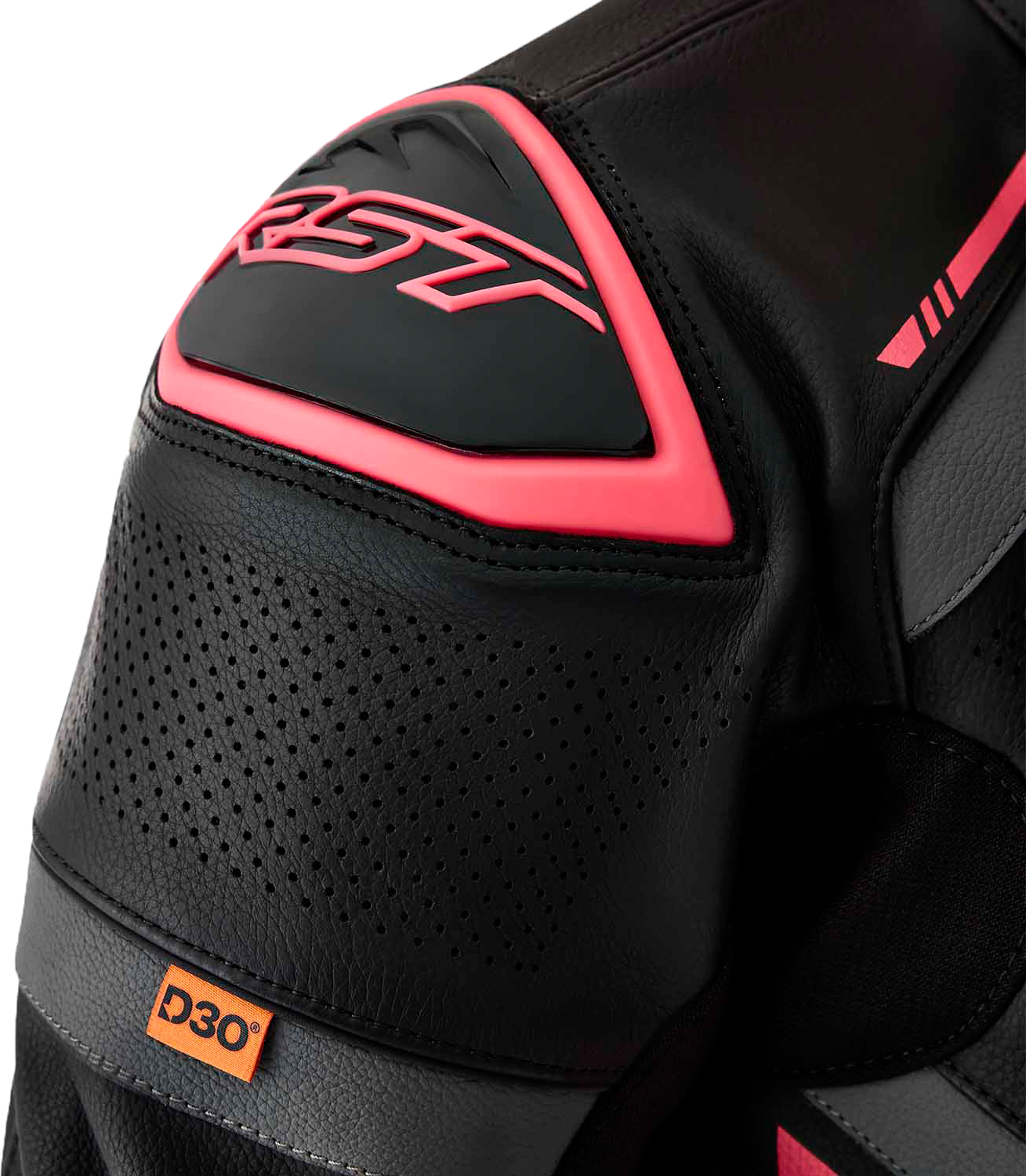 RST S-1 CE Women's Leather Jacket - Black / Fluorescent Pink - View 9