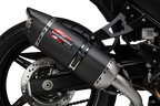 Yoshimura SV650 17-26/SV650X 19-26 AT2 Stainless Slip-On Exhaust, w/ Carbon Fiber Muffler