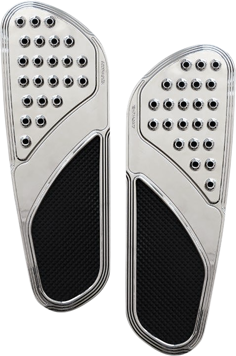 ACCUTRONIX Front Floorboards - Extended / Chrome w/ Rubber Inserts / FL 1621-1046