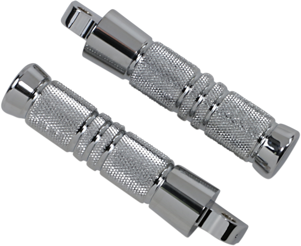 ACCUTRONIX Knurled Foot Pegs - Male Mount / Chrome 1811-8503
