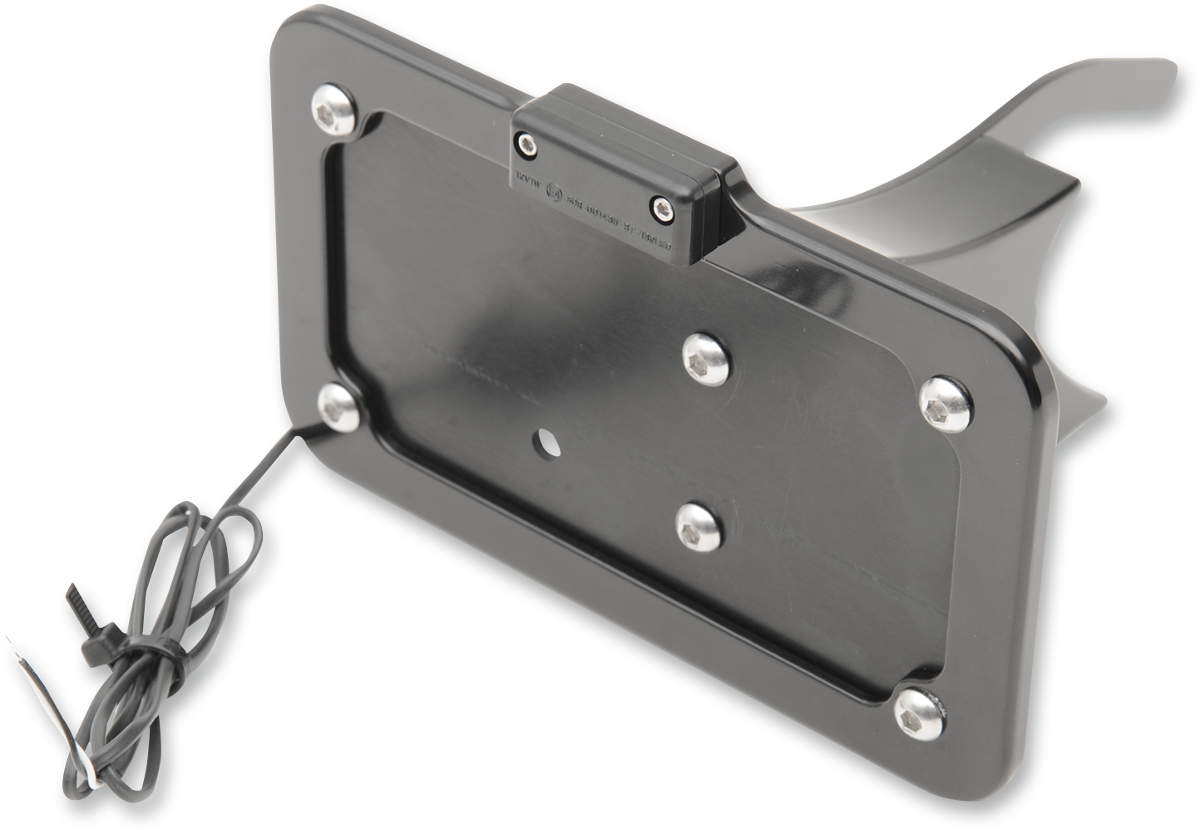 ACCUTRONIX Side Mount License Plate - Black 2030-0814