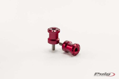 Puig 5922R Hi-Tech Swingarm Spools 6mm Red 2-Pack