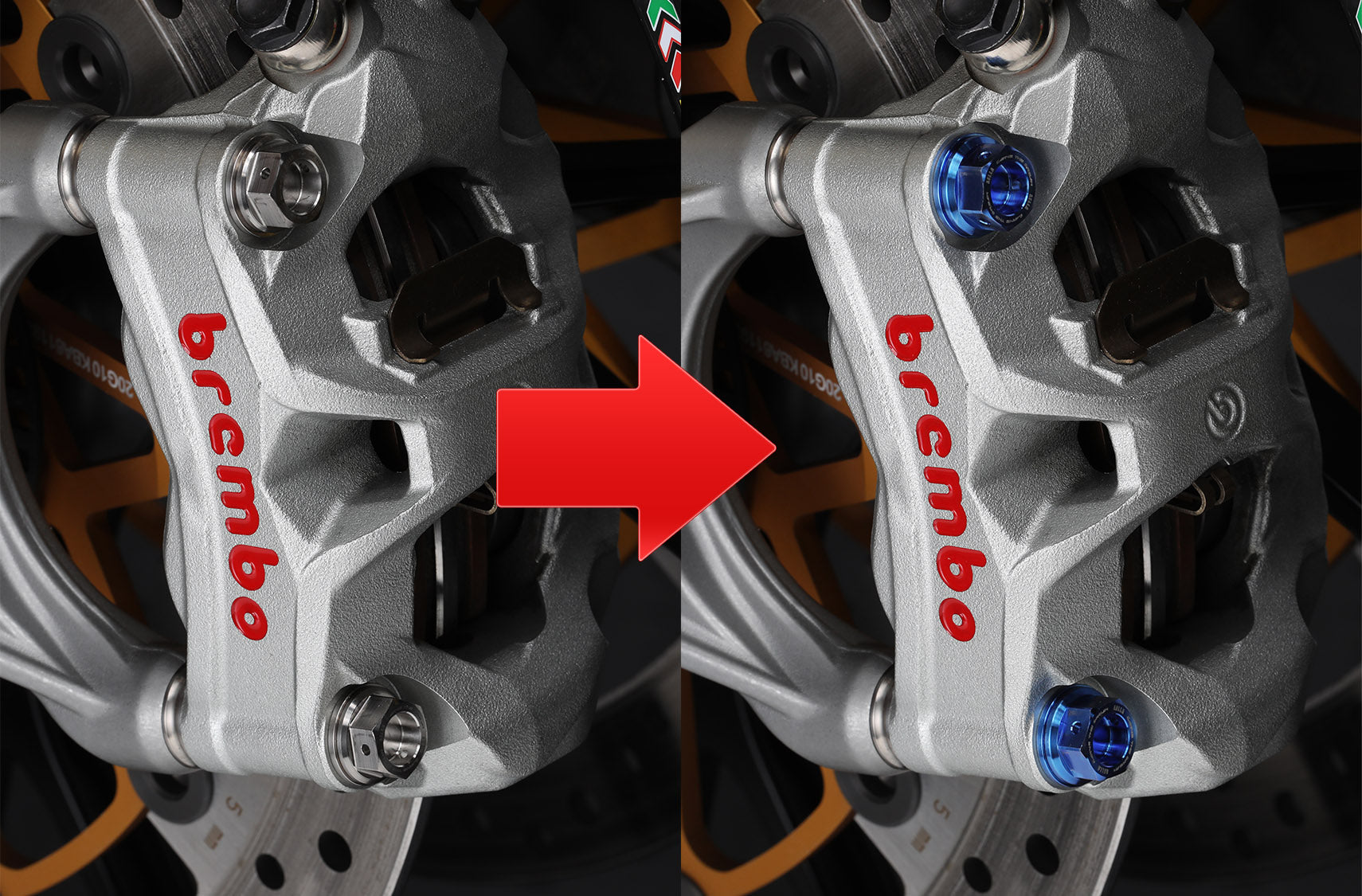 AELLA Titanium Brake Caliper Mounting Washers For Brembo Radial Calipers (kit of 4)