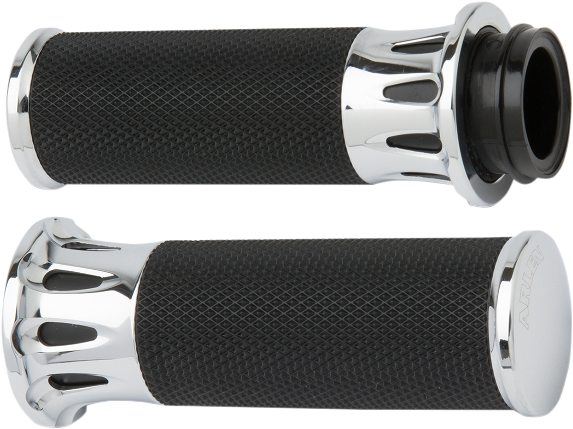 ARLEN NESS Fusion Deep Cut Grips - Cable / Chrome 0630-1033