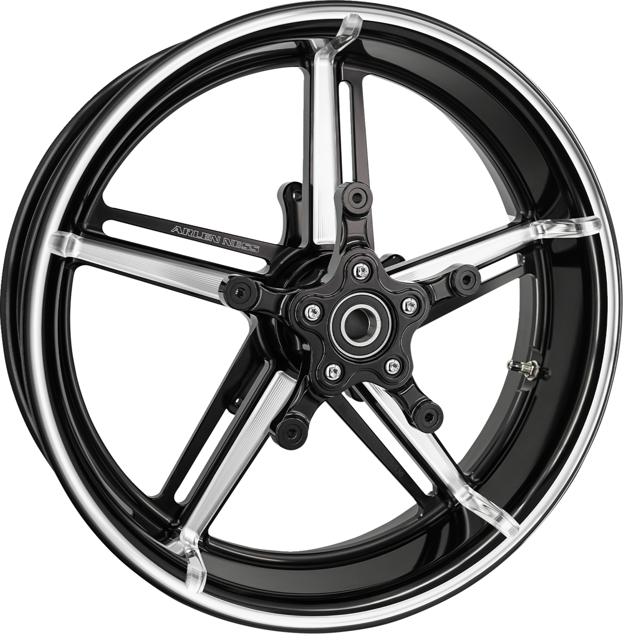 ARLEN NESS Wheel with Hub/Adapter - Factory 24 / Front / Black/Contrast Cut / 21x5.5 0201-2644