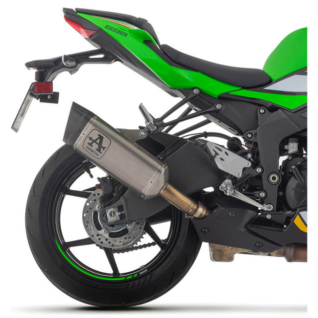 71509PTN Arrow Slip-on Exhaust Titanium Dark for ZX-6R 636 2024-25 Pista WITH WELDED LINK-PIPE