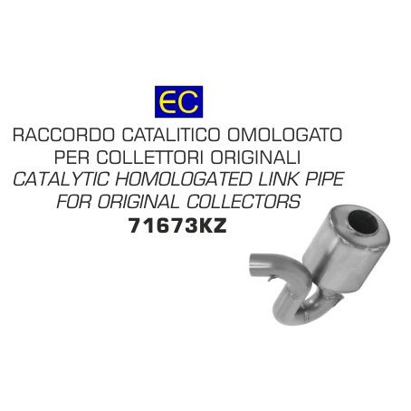71673KZ Arrow Catalytic Homologated Mid-Pipe for Ducati Monster 797/Scrambler 800 Desert 2017-2025