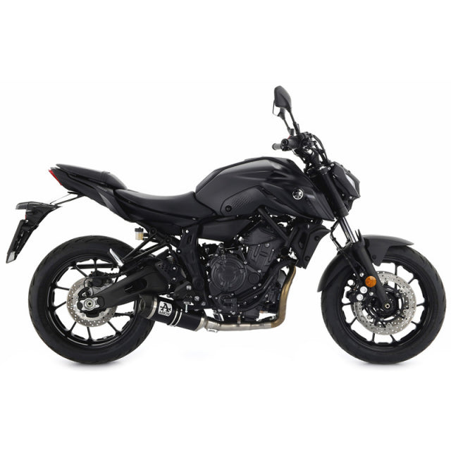 Arrow Thunder Slip-on Exhaust, Aluminum Dark w/ Carbon Cap Yamaha MT-07 2021-24 71930AKN