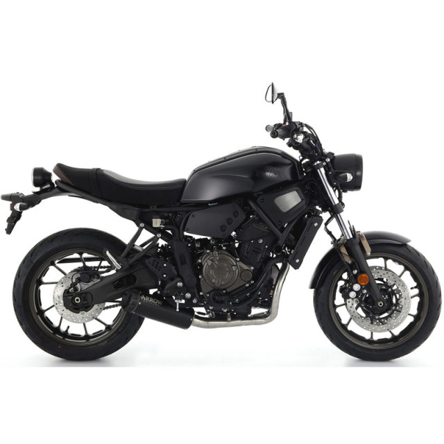 74509rbn Arrow Yamaha Xsr 700 21-24 Homologated Nichrom Dark Rebel Silencer With Aluminum Dark Endcap