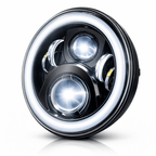 Eagle Lights 7" LED Headlight with LED Halo Ring for Harley-Davidson® and Indian® Motorcycles - Generation II / Black Kit