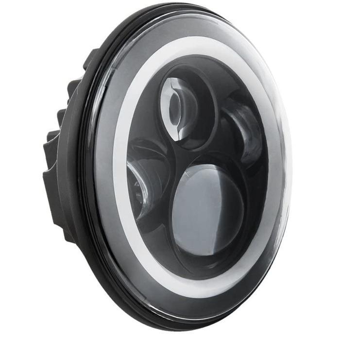 Eagle Lights 7" LED Headlight and 4.5" LED Passing Light Kit with Halo Rings for Harley-Davidson and Indian Motorcycles - Generation I / Black