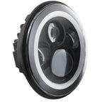 Eagle Lights 7" LED Headlight and 4.5" LED Passing Light Kit with Halo Rings for Harley-Davidson and Indian Motorcycles - Generation I / Black