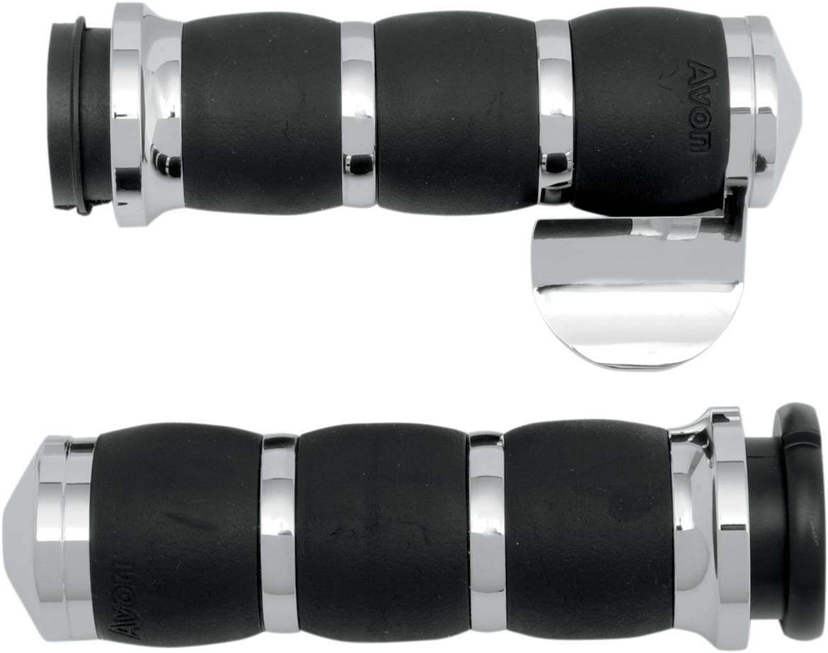 AVON GRIPS 3-Ring Velvet Air Grips - TBW / Throttle Boss / Chrome 0630-0970
