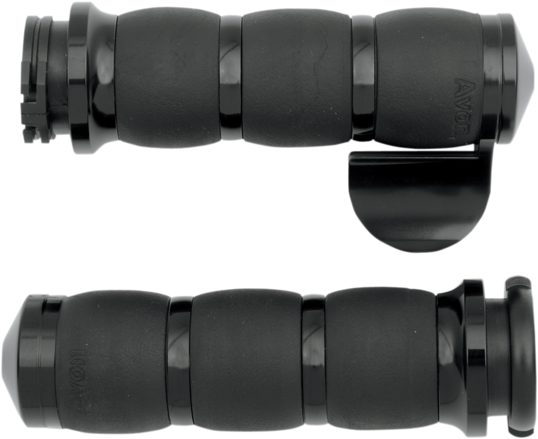 AVON GRIPS 3-Ring Velvet Air Grips - Throttle Boss / Black 0630-1219