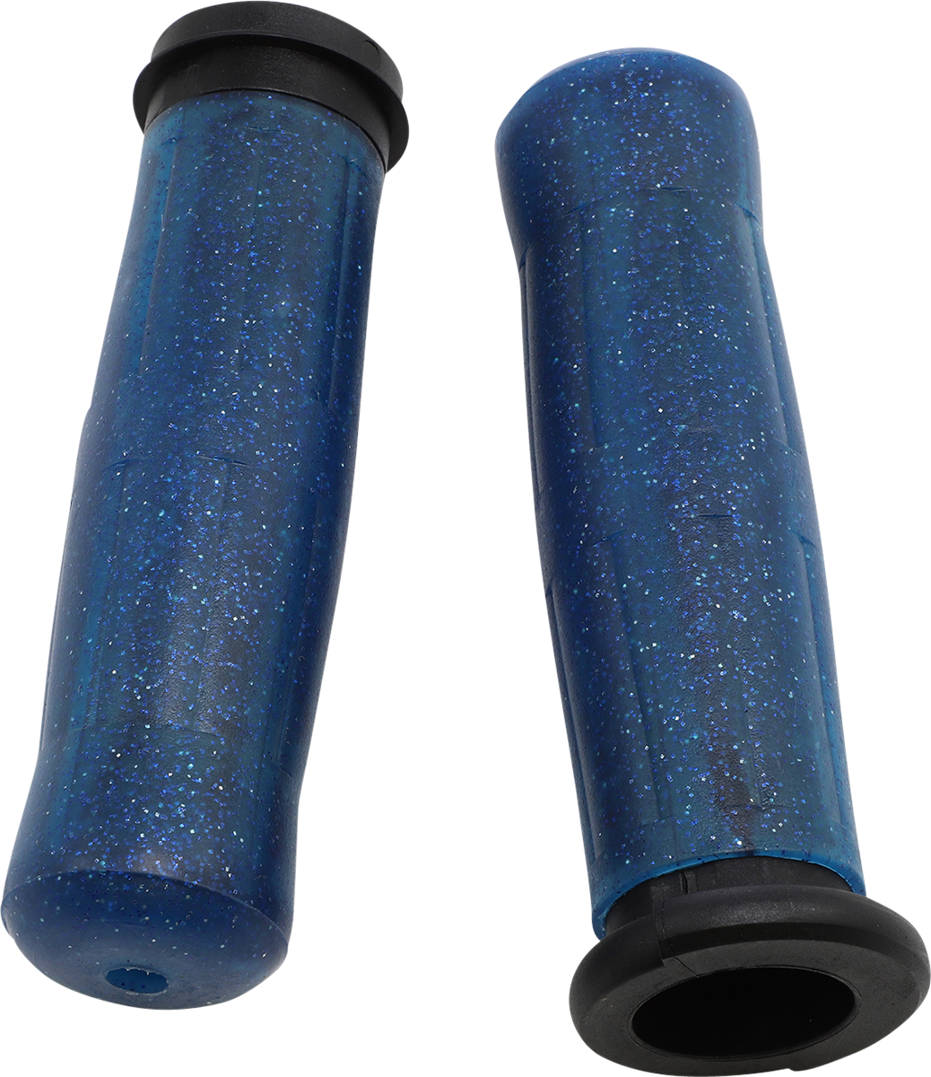 AVON GRIPS Old School Rubber Grips - Throttle-By-Wire / Sparkling Blue 0630-2800