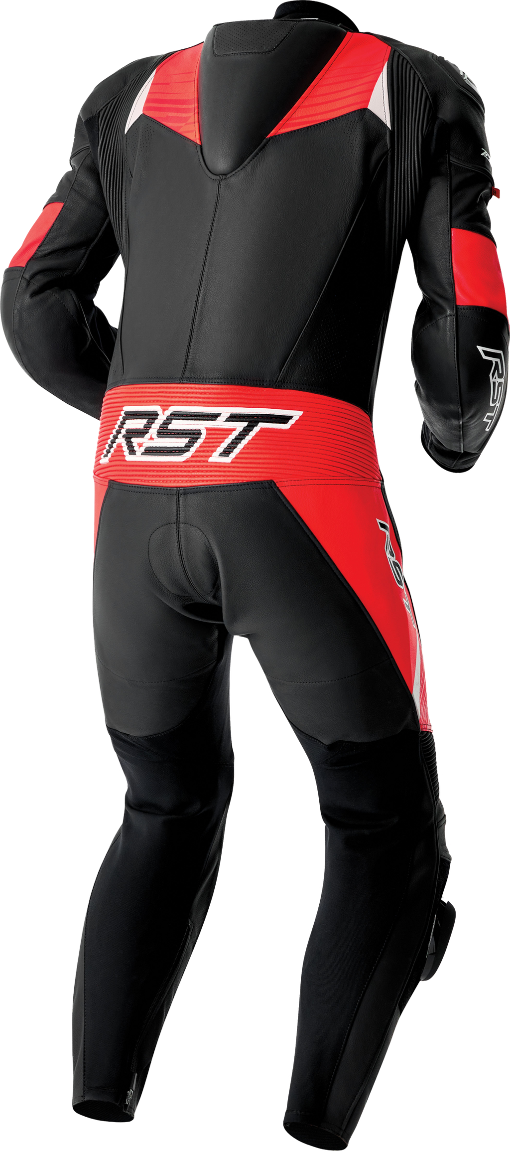 RST Tractech EVO D3O Leather Suit - Black / Fluorescent Red - View 8