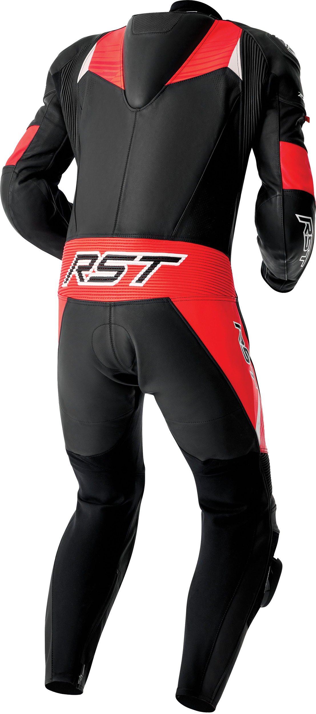 RST Tractech EVO D3O Leather Suit - Black / Fluorescent Red - View 8