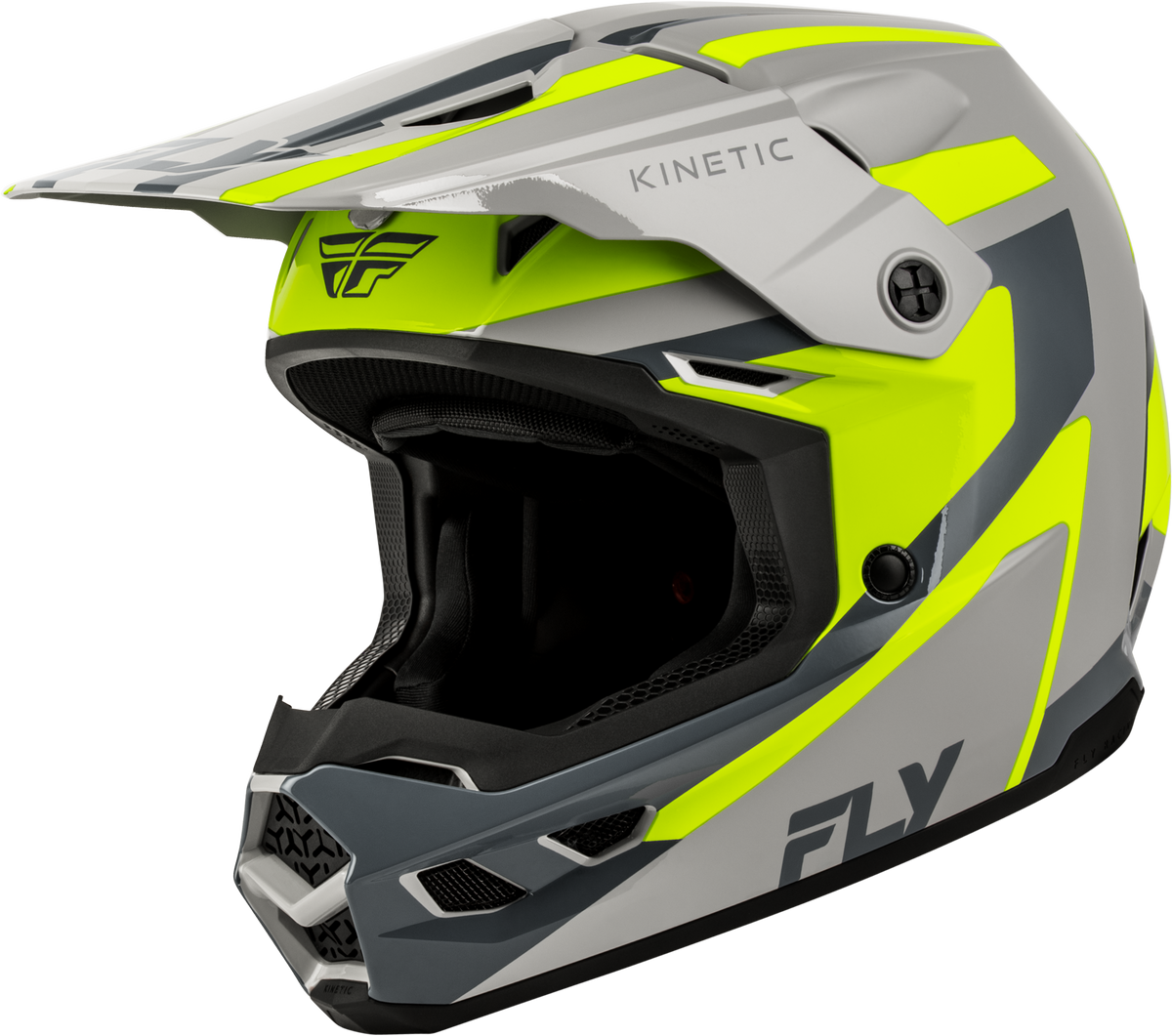 FLY Racing Kinetic Sync Helmet (2027) - Grey / Hi-Viz - View 2
